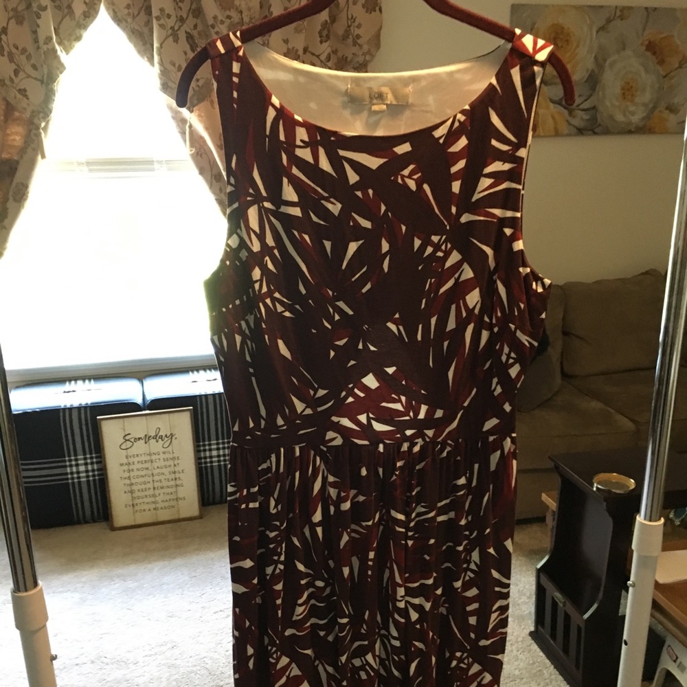 Loft tropical print pull on sundress